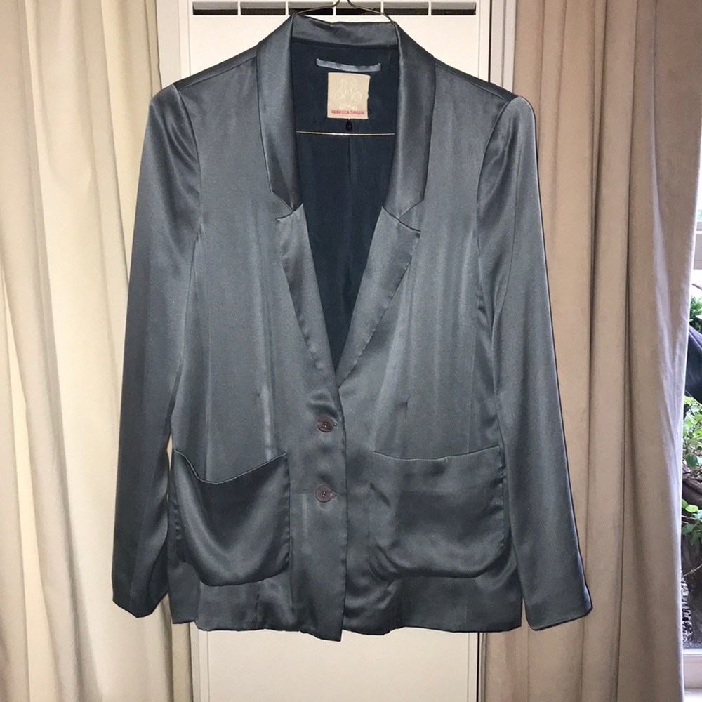 Blue silk blazer